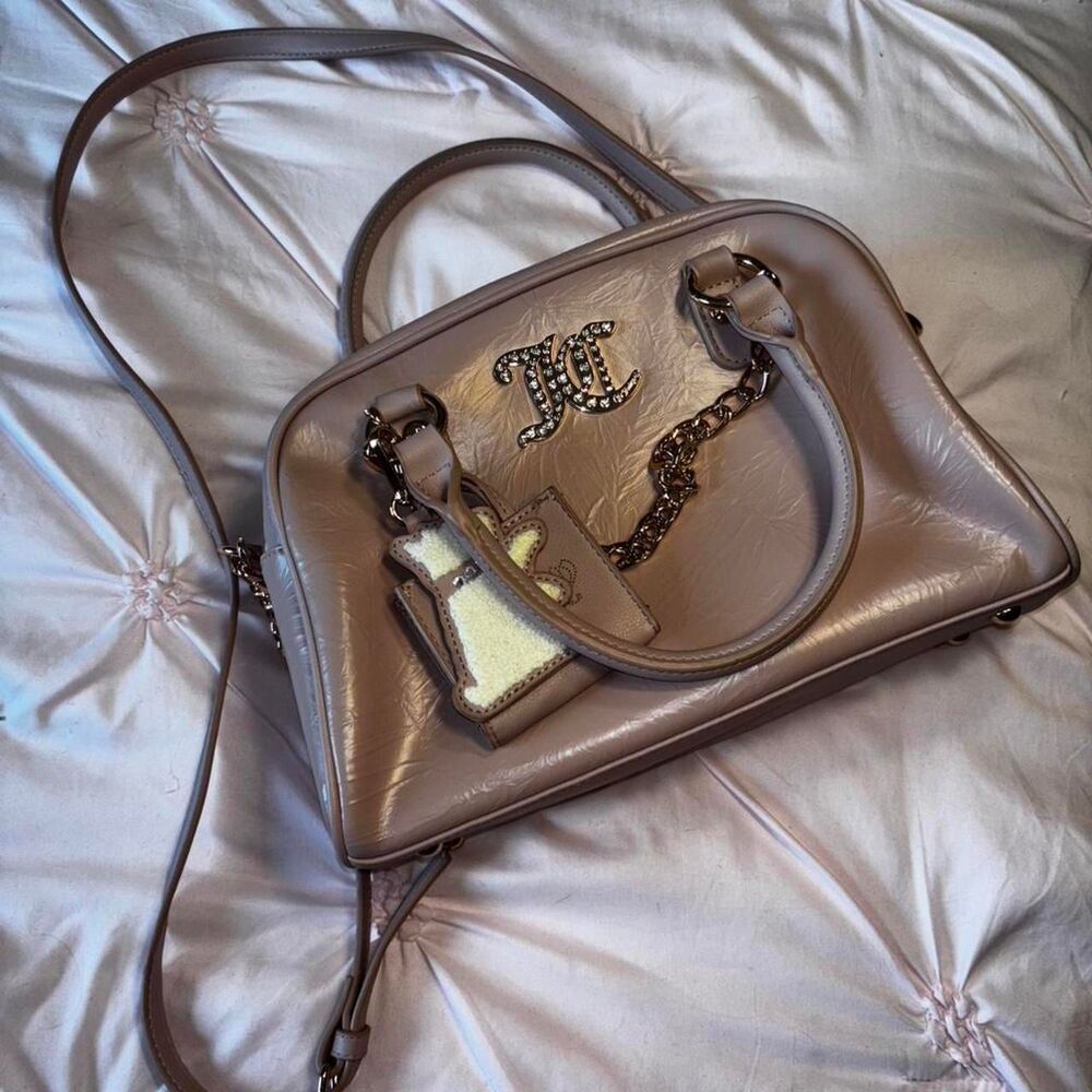 Juicy Couture Blush Pink Dome Satchel Bag with Charms | Y2K